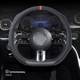 2026 Nappa Leather Steering Wheel Cover - Quick-Turn, Non-Slip, Breathable, Ultra-Thin, Comfortable, Secure Grip 4-Season Car Interior Car Accessories for Modern Vehicle Owners (White Leather with Red Stitching) Enhances Your Drive